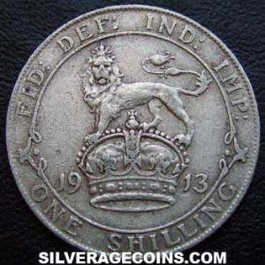 1913 George V British Silver Shilling (type 1) (Reverse)