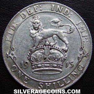 1915 George V British Silver Shilling (type 1) (Reverse)