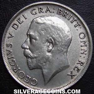 Chelín de Plata Británico de Jorge V (tipo 1) 1916 (Anverso)