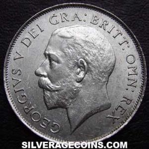 Chelín de Plata Británico de Jorge V (tipo 2) 1923 (Anverso)