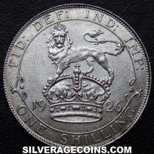 1926-5F George V British Silver Shilling (type 2) (Reverse)
