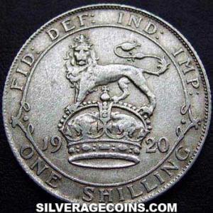 Chelín de Plata Británico de Jorge V (tipo 2) 1920-4B (Reverso)