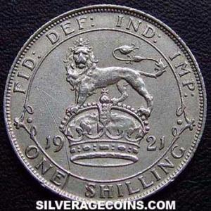 Chelín de Plata Británico de Jorge V (tipo 2) 1921-4D (Reverso)