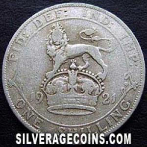 1921-5D George V British Silver Shilling (type 2) (Reverse)