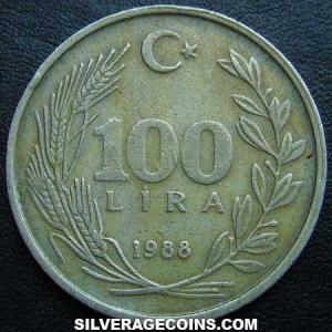1988 Turkish 100 Lira (Reverse)