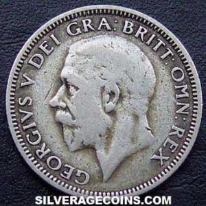 1930 George V British Silver Shilling (Obverse)