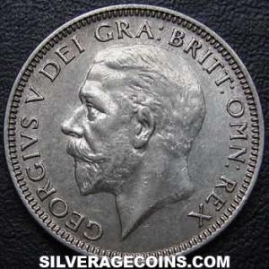 1934 George V British Silver Shilling (Obverse)