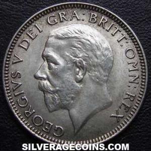 1935 George V British Silver Shilling (Obverse)