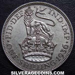 1936 George V British Silver Shilling (Reverse)