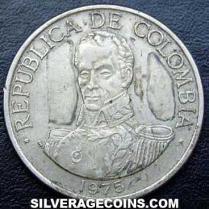 1976 small date Colombian Peso (Obverse)