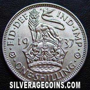 1937 George VI British Silver Shilling (England) (Reverse)