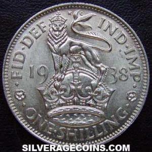 1938 George VI British Silver Shilling (England) (Reverse)