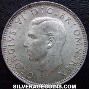 Chelín de Plata Británico de Jorge VI (Inglaterra) 1939 (Anverso)