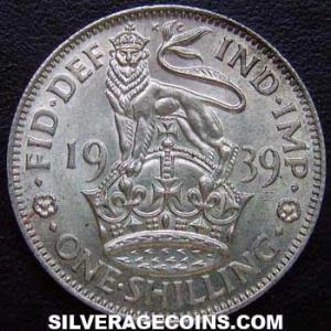Chelín de Plata Británico de Jorge VI (Inglaterra) 1939 (Reverso)