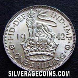 1942 George VI British Silver Shilling (England) (Reverse)