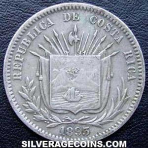 1893 HEATON Costa Rican Silver 25 Centimos (Obverse)