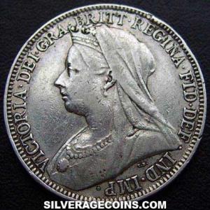 2 Chelines (Florín) "Widow Head" de Plata Británico de Victoria 1901 (Anverso)
