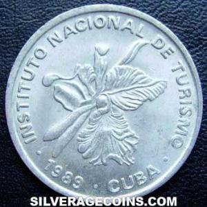 1989 Cuban 25 Centavos (Visitor's coinage) (Obverse)