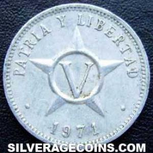 1971 Cuban 5 Centavos (Reverse)