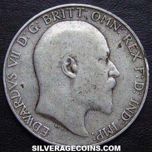 2 Chelines (Florín) de Plata Británico de Eduardo VII 1905 (Anverso)