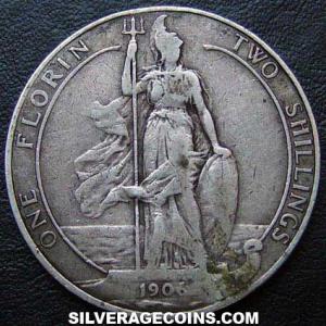 1906 Edward VII British Silver 2 Shillings (Florin) (Reverse)