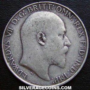 2 Chelines (Florín) de Plata Británico de Eduardo VII 1908 (Anverso)