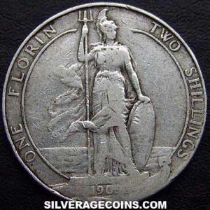 1909 Edward VII British Silver 2 Shillings (Florin) (Reverse)