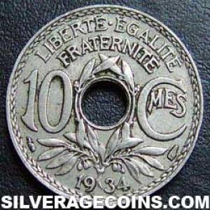 1934 French 10 Centimes (Reverse)