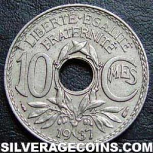 1937 French 10 Centimes (Reverse)