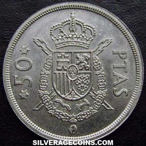 1975 (78) Juan Carlos I Spanish 50 Pesetas (Reverse)