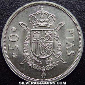 1975 (80) Juan Carlos I Spanish 50 Pesetas (Reverse)