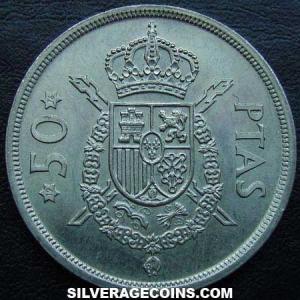 1975 (76) Juan Carlos I Spanish 50 Pesetas (Reverse)