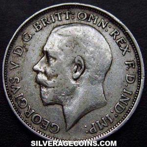 1914-2C George V British Silver Florin (2 Shillings) (Obverse)