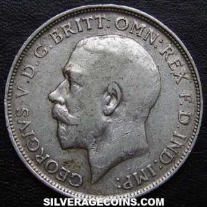 2 Chelines (Florín) de Plata Británicos de Jorge V 1914-2E (Anverso)