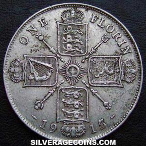 1915 George V British Silver Florin (2 Shillings) (Reverse)