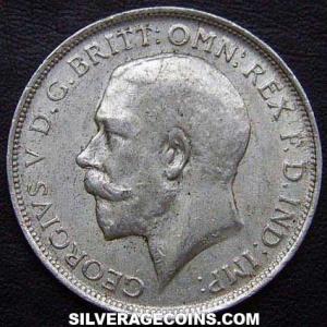 2 Chelines (Florín) de Plata Británicos de Jorge V 1918 (Anverso)