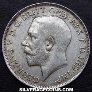 1919 George V British Silver Florin (2 Shillings) (Obverse)