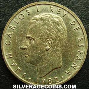 1982 lis down Juan Carlos I Spanish 100 Pesetas (Obverse)