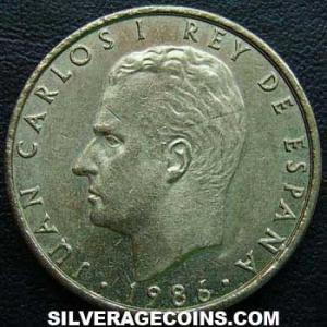 1986 lis down Juan Carlos I Spanish 100 Pesetas (Obverse)