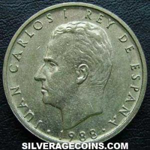 1988 lis down Juan Carlos I Spanish 100 Pesetas (Obverse)