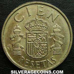 1988 lis down Juan Carlos I Spanish 100 Pesetas (Reverse)