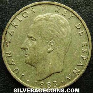 1983 lis up Juan Carlos I Spanish 100 Pesetas (Obverse)