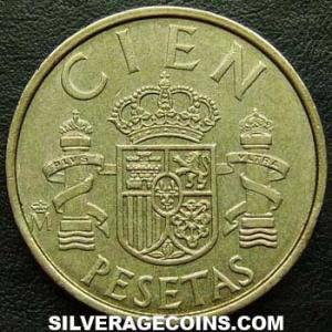 1983 lis up Juan Carlos I Spanish 100 Pesetas (Reverse)