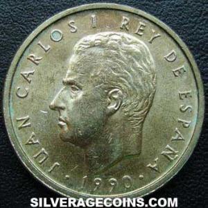 1990 lis up Juan Carlos I Spanish 100 Pesetas (Obverse)