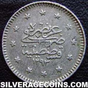 AH1293/32 (1906) Abdul Hamid II Turkish Silver Kurush (Reverse)