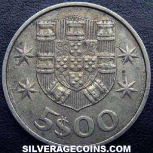 1980 Portuguese 5 Escudos (copper-nickel) (Reverse)