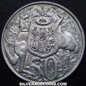 1966 Elizabeth II Australian Silver 50 Cents  (Reverse)