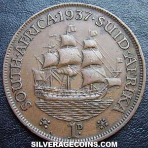 1937 George VI South African Bronze Penny (Reverse)