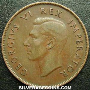 1939 George VI South African Bronze Penny (Obverse)