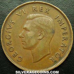 1942 George VI South African Bronze Penny (Obverse)